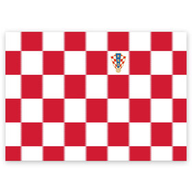 Поздравительная открытка с принтом Форма Хорватии в Екатеринбурге, 100% бумага | плотность бумаги 280 г/м2, матовая, на обратной стороне линовка и место для марки
 | football | sport | команды чм | сборная хорватии | сборные по футболу | сборные чм | футбол | хорватия | чемпионат мира
