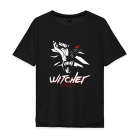 Мужская футболка хлопок Oversize с принтом WITCHER 2077 (ВЕДЬМАК 2077) в Екатеринбурге, 100% хлопок | свободный крой, круглый ворот, “спинка” длиннее передней части | 2019 | cd project red | cyberpunk 2077 | future | hack | samurai | sci fi | the witcher | witcher 2077 | андроиды | безумие | будущее | ведьмак 2077 | киберпанк 2077 | логотип | роботы | самураи | фантастика | цифры