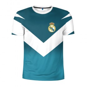 Мужская футболка 3D спортивная с принтом Real Madrid 2018 New #2 в Екатеринбурге, 100% полиэстер с улучшенными характеристиками | приталенный силуэт, круглая горловина, широкие плечи, сужается к линии бедра | Тематика изображения на принте: 