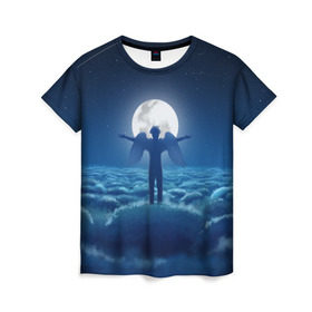 Женская футболка 3D с принтом XXXTentacion Fly в Екатеринбурге, 100% полиэфир ( синтетическое хлопкоподобное полотно) | прямой крой, круглый вырез горловины, длина до линии бедер | art | fly | moon | rap | space | tentacion | xxx | xxxtentacion | космос | луна | небеса | тентасьон