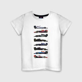 Детская футболка хлопок с принтом Формула 1 в Екатеринбурге, 100% хлопок | круглый вырез горловины, полуприлегающий силуэт, длина до линии бедер | Тематика изображения на принте: f1 | formula 1 | формула 1