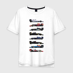 Мужская футболка хлопок Oversize с принтом Формула 1 в Екатеринбурге, 100% хлопок | свободный крой, круглый ворот, “спинка” длиннее передней части | f1 | formula 1 | формула 1