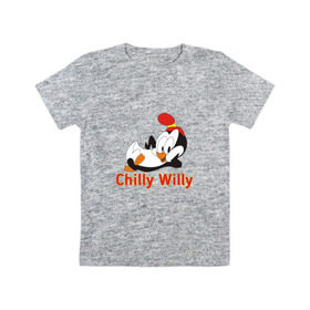 Детская футболка хлопок с принтом Chilly Willy в Екатеринбурге, 100% хлопок | круглый вырез горловины, полуприлегающий силуэт, длина до линии бедер | Тематика изображения на принте: chilly | chilly willy | арт | животные | милые | мультфильмы | пингвины | чилли вилли