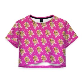 Женская футболка Cropp-top с принтом 6IX9INE PATTERN в Екатеринбурге, 100% полиэстер | круглая горловина, длина футболки до линии талии, рукава с отворотами | 6ix9ine | sixnine | tekashi