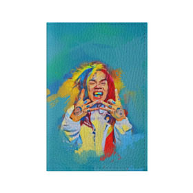 Обложка для паспорта матовая кожа с принтом 6IX9INE PAINTS в Екатеринбурге, натуральная матовая кожа | размер 19,3 х 13,7 см; прозрачные пластиковые крепления | 6ix9ine | sixnine | tekashi