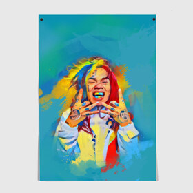 Постер с принтом 6IX9INE PAINTS в Екатеринбурге, 100% бумага
 | бумага, плотность 150 мг. Матовая, но за счет высокого коэффициента гладкости имеет небольшой блеск и дает на свету блики, но в отличии от глянцевой бумаги не покрыта лаком | 6ix9ine | sixnine | tekashi