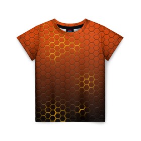 Детская футболка 3D с принтом СТАЛЬНАЯ БРОНЯ в Екатеринбурге, 100% гипоаллергенный полиэфир | прямой крой, круглый вырез горловины, длина до линии бедер, чуть спущенное плечо, ткань немного тянется | 2019 | abstract | future | light | romb | texture | абстракция | броня | будущее | геометрия | костюм | красный | креатив | ромб | свет | текстура | фигуры | цвет