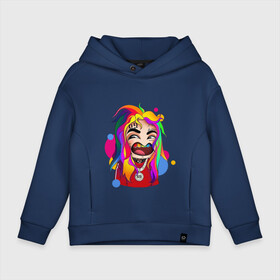 Детское худи Oversize хлопок с принтом 6IX9INE COLORS в Екатеринбурге, френч-терри — 70% хлопок, 30% полиэстер. Мягкий теплый начес внутри —100% хлопок | боковые карманы, эластичные манжеты и нижняя кромка, капюшон на магнитной кнопке | 6ix9ine | sixnine | tekashi