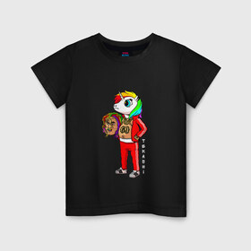 Детская футболка хлопок с принтом Tekashi в Екатеринбурге, 100% хлопок | круглый вырез горловины, полуприлегающий силуэт, длина до линии бедер | Тематика изображения на принте: 6ix9ine | sixnine | tekashi
