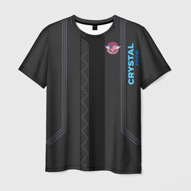 Мужская футболка 3D с принтом Cyberpunk 2077 Куртка V в Екатеринбурге, 100% полиэфир | прямой крой, круглый вырез горловины, длина до линии бедер | america | cd projekt red | crystal jock | cyberpunk | cyberpunk 2020 | cyberpunk 2077 | cyberpunk samurai | games | lines | samurai | v | игры | киберпанк | киберпанк 2077