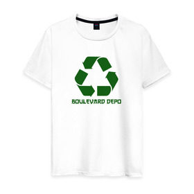 Мужская футболка хлопок с принтом Boulevard Depo в Екатеринбурге, 100% хлопок | прямой крой, круглый вырез горловины, длина до линии бедер, слегка спущенное плечо. | bdepo | boulevard depo | артем шатохин | булевард депо