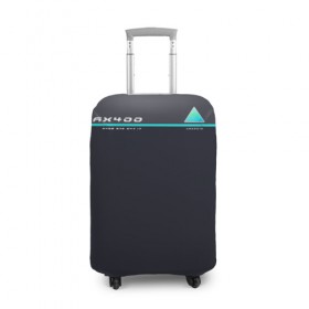 Чехол для чемодана 3D с принтом Detroit AX400 в Екатеринбурге, 86% полиэфир, 14% спандекс | двустороннее нанесение принта, прорези для ручек и колес | 2038 | connor | dbh | detroit | gamer | kara | андроид | девиант | детройт | кара | квест | коннор | маркус