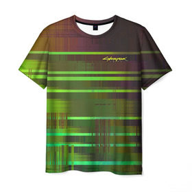 Мужская футболка 3D с принтом CYBERPUNK 2077 (НА СПИНЕ) в Екатеринбурге, 100% полиэфир | прямой крой, круглый вырез горловины, длина до линии бедер | 