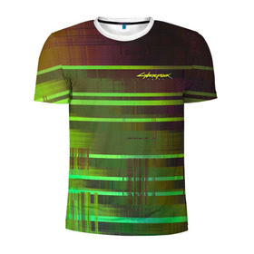 Мужская футболка 3D спортивная с принтом CYBERPUNK 2077 (НА СПИНЕ) в Екатеринбурге, 100% полиэстер с улучшенными характеристиками | приталенный силуэт, круглая горловина, широкие плечи, сужается к линии бедра | Тематика изображения на принте: 