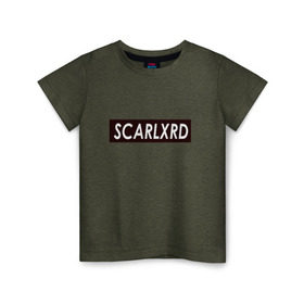 Детская футболка хлопок с принтом scarlxrd_black в Екатеринбурге, 100% хлопок | круглый вырез горловины, полуприлегающий силуэт, длина до линии бедер | Тематика изображения на принте: scarlxrd | мариус