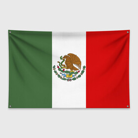 Флаг-баннер с принтом Мексика Чемпионат Мира в Екатеринбурге, 100% полиэстер | размер 67 х 109 см, плотность ткани — 95 г/м2; по краям флага есть четыре люверса для крепления | mexico | бразилия | мексика | сборная мексики | футбол | чемпионат мира