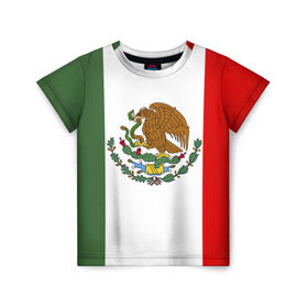 Детская футболка 3D с принтом Мексика Чемпионат Мира в Екатеринбурге, 100% гипоаллергенный полиэфир | прямой крой, круглый вырез горловины, длина до линии бедер, чуть спущенное плечо, ткань немного тянется | mexico | бразилия | мексика | сборная мексики | футбол | чемпионат мира