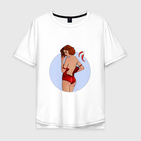 Мужская футболка хлопок Oversize с принтом Чили в Екатеринбурге, 100% хлопок | свободный крой, круглый ворот, “спинка” длиннее передней части | белье | девушка | купальник | перец | чили. красный