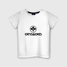Детская футболка хлопок с принтом ARASAKA   CYBERPUNK 2077 в Екатеринбурге, 100% хлопок | круглый вырез горловины, полуприлегающий силуэт, длина до линии бедер | Тематика изображения на принте: 