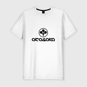 Мужская футболка премиум с принтом ARASAKA   CYBERPUNK 2077 в Екатеринбурге, 92% хлопок, 8% лайкра | приталенный силуэт, круглый вырез ворота, длина до линии бедра, короткий рукав | Тематика изображения на принте: 