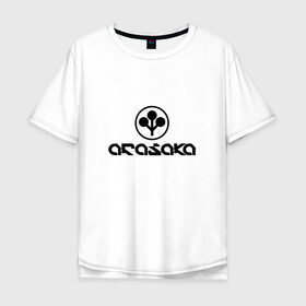 Мужская футболка хлопок Oversize с принтом ARASAKA \ CYBERPUNK 2077 в Екатеринбурге, 100% хлопок | свободный крой, круглый ворот, “спинка” длиннее передней части | Тематика изображения на принте: 
