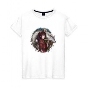 Женская футболка хлопок с принтом Унесённые призраками в Екатеринбурге, 100% хлопок | прямой крой, круглый вырез горловины, длина до линии бедер, слегка спущенное плечо | spirited away | миядзаки | хаяо
