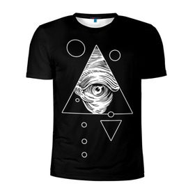 Мужская футболка 3D спортивная с принтом Всевидящее око в Екатеринбурге, 100% полиэстер с улучшенными характеристиками | приталенный силуэт, круглая горловина, широкие плечи, сужается к линии бедра | Тематика изображения на принте: tattoo | в треугольнике | всевидящее око | всевидящий глаз | зрачок | пирамида | тату