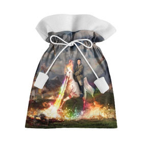 Подарочный 3D мешок с принтом Ким чен ын на Единороге в Екатеринбурге, 100% полиэстер | Размер: 29*39 см | Тематика изображения на принте: 