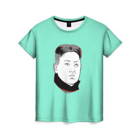 Женская футболка 3D с принтом Ким чен ын в Екатеринбурге, 100% полиэфир ( синтетическое хлопкоподобное полотно) | прямой крой, круглый вырез горловины, длина до линии бедер | 