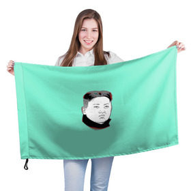 Флаг 3D с принтом Ким чен ын в Екатеринбурге, 100% полиэстер | плотность ткани — 95 г/м2, размер — 67 х 109 см. Принт наносится с одной стороны | 