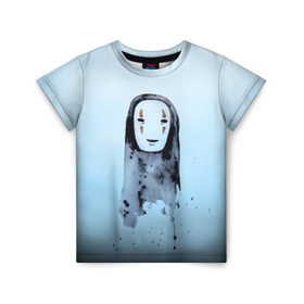 Детская футболка 3D с принтом Унесенные призраками в Екатеринбурге, 100% гипоаллергенный полиэфир | прямой крой, круглый вырез горловины, длина до линии бедер, чуть спущенное плечо, ткань немного тянется | Тематика изображения на принте: spirited away | миядзаки | хаяо