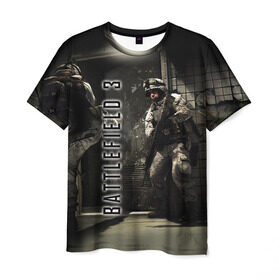 Мужская футболка 3D с принтом BATTLEFIELD 3 в Екатеринбурге, 100% полиэфир | прямой крой, круглый вырез горловины, длина до линии бедер | battlefield | война | игры | оружия | поле битвы | солдат | спецназ | стратегия | тактика | танки | шутер