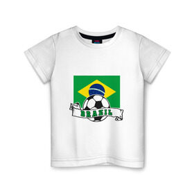 Детская футболка хлопок с принтом Футбол - Бразилия в Екатеринбурге, 100% хлопок | круглый вырез горловины, полуприлегающий силуэт, длина до линии бедер | brasil | brazil | football | goal | neymar | sport | team | бразилия | гол | игрок | марсело | мяч | неймар | спорт | тренер | футбол | чемпион | чемпионат