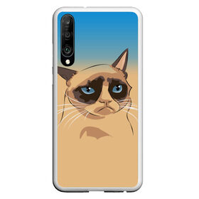 Чехол для Honor P30 с принтом Grumpy cat ART в Екатеринбурге, Силикон | Область печати: задняя сторона чехла, без боковых панелей | cat | grumpy | грустный кот | киса | кот | котэ | котяра | кошка | мем | сердитый кот