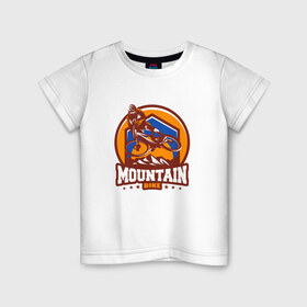 Детская футболка хлопок с принтом Велоспорт в Екатеринбурге, 100% хлопок | круглый вырез горловины, полуприлегающий силуэт, длина до линии бедер | bike | downhill | байк | велик | велосипед | горный | доунхил | с велосипедом | спорт
