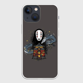 Чехол для iPhone 13 mini с принтом Каонаси, дракон и дворец в Екатеринбурге,  |  | spirited away | миядзаки | хаяо