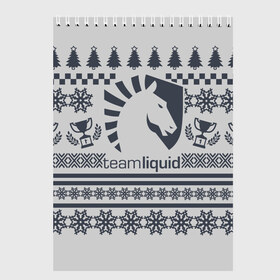 Скетчбук с принтом СВИТЕР TEAM LIQUID в Екатеринбурге, 100% бумага
 | 48 листов, плотность листов — 100 г/м2, плотность картонной обложки — 250 г/м2. Листы скреплены сверху удобной пружинной спиралью | 2019 | blue | cybersport | esport | happy new year | liquid | logo | pro league | team | team liquid | киберспорт | кубок | логотип | новогодние | новый год | тим ликвид | фирменные цвета | чемпионы