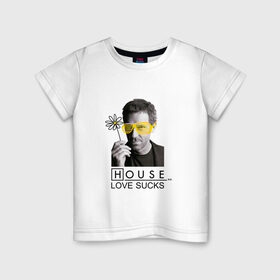 Детская футболка хлопок с принтом Доктор Хаус в Екатеринбурге, 100% хлопок | круглый вырез горловины, полуприлегающий силуэт, длина до линии бедер | everybody lies | house m.d. | все лгут | доктор хаус | хью лори