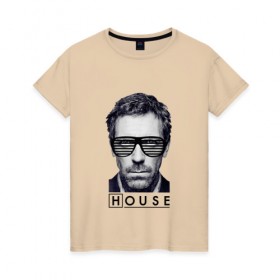 Женская футболка хлопок с принтом Доктор Хаус в Екатеринбурге, 100% хлопок | прямой крой, круглый вырез горловины, длина до линии бедер, слегка спущенное плечо | everybody lies | house m.d. | все лгут | доктор хаус | хью лори
