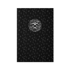Обложка для паспорта матовая кожа с принтом Runes в Екатеринбурге, натуральная матовая кожа | размер 19,3 х 13,7 см; прозрачные пластиковые крепления | freeform | shadowhunters | доминик шервуд | клэри фрэй | кэтрин макнамара | фэнтази
