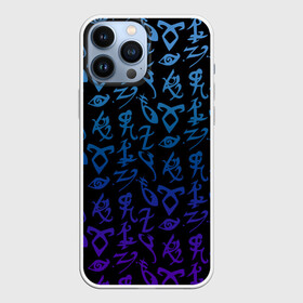 Чехол для iPhone 13 Pro Max с принтом Blue runes в Екатеринбурге,  |  | Тематика изображения на принте: freeform | shadowhunters | доминик шервуд | клэри фрэй | кэтрин макнамара | фэнтази
