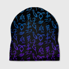 Шапка 3D с принтом Blue runes в Екатеринбурге, 100% полиэстер | универсальный размер, печать по всей поверхности изделия | freeform | shadowhunters | доминик шервуд | клэри фрэй | кэтрин макнамара | фэнтази