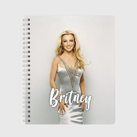 Тетрадь с принтом Britney _ в Екатеринбурге, 100% бумага | 48 листов, плотность листов — 60 г/м2, плотность картонной обложки — 250 г/м2. Листы скреплены сбоку удобной пружинной спиралью. Уголки страниц и обложки скругленные. Цвет линий — светло-серый
 | baby one more time | britney spears | oops | бритни спирс