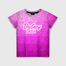 Детская футболка 3D с принтом Britney Bitch _pink в Екатеринбурге, 100% гипоаллергенный полиэфир | прямой крой, круглый вырез горловины, длина до линии бедер, чуть спущенное плечо, ткань немного тянется | Тематика изображения на принте: baby one more time | britney spears | oops | бритни спирс