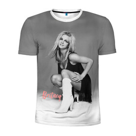 Мужская футболка 3D спортивная с принтом Britney _ в Екатеринбурге, 100% полиэстер с улучшенными характеристиками | приталенный силуэт, круглая горловина, широкие плечи, сужается к линии бедра | Тематика изображения на принте: baby one more time | britney spears | oops | бритни спирс