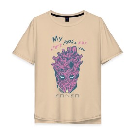 Мужская футболка хлопок Oversize с принтом Dorohedoro в Екатеринбурге, 100% хлопок | свободный крой, круглый ворот, “спинка” длиннее передней части | anime | dorohedoro | heart | manga | pink