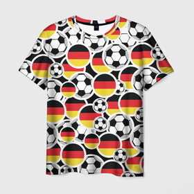 Мужская футболка 3D с принтом Футбольный Поп арт Германия в Екатеринбурге, 100% полиэфир | прямой крой, круглый вырез горловины, длина до линии бедер | 