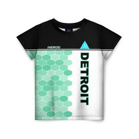 Детская футболка 3D с принтом Detroit: Become Human в Екатеринбурге, 100% гипоаллергенный полиэфир | прямой крой, круглый вырез горловины, длина до линии бедер, чуть спущенное плечо, ткань немного тянется | android | dbh | detroit | detroit become human | deviant | game | gamer | андроид | девиант | детройт | игра | костюм
