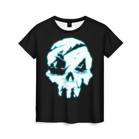 Женская футболка 3D с принтом Sea of Thieves в Екатеринбурге, 100% полиэфир ( синтетическое хлопкоподобное полотно) | прямой крой, круглый вырез горловины, длина до линии бедер | action | adventure | боевик | графика | мульт | остров | пираты | череп