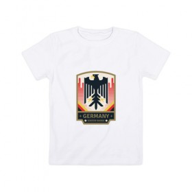 Детская футболка хлопок с принтом Футбол - Германия в Екатеринбурге, 100% хлопок | круглый вырез горловины, полуприлегающий силуэт, длина до линии бедер | 